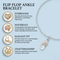 Flip Flop Ankle Bracelet, Sterling Silver, 12k Green and Rose Gold Black Hills Gold Motif, 9.5"