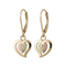 Black Hills Gold Heart Leverback Dangle Earrings 10k Yellow Gold with 12k Green & Rose Gold Leaf, Two-Tone Floating Heart Leaf Earrings for Women
