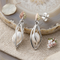 Diamond-Cut Caged Pearl Earrings, Sterling Silver, 12k Green and Rose Gold Black Hills Gold Motif
