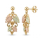 Diamond-Cut Grape Leaf Drop Earrings, 10k Yellow Gold, 12k Green and Rose Gold Black Hills Gold Motif