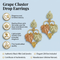 Grape Cluster Drop Earrings, 10k Yellow Gold, 12k Green and Rose Gold Black Hills Gold Motif