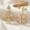 Tri-color Snowflake Post Dangle Earrings, 10k Yellow Gold, 12k Green and Rose Gold Black Hills Gold Motif