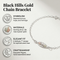 Black Hills Gold Bracelet, Sterling Silver Bracelet with 12K Green and Rose Gold Grape Leaf Accents, Scrollwork Vine Link Bracelet for Women 7 Inches