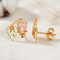 Two Leaves with Grapes Earrings, 10k Yellow Gold, 12k Green and Rose Gold Black Hills Gold Motif