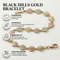 Heart Shape Grape Leaves Bracelet, 10k Yellow Gold, 12k Green and Rose Gold Black Hills Gold Motif, 7.5"