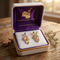 Diamond-Cut Grape Leaf Drop Earrings, 10k Yellow Gold, 12k Green and Rose Gold Black Hills Gold Motif