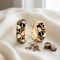 Antiqued Hoop Earrings, 10k Yellow Gold, 12k Green and Rose Gold Black Hills Gold Motif