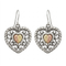 Oxidized Filigree Heart Earrings, Sterling Silver, 12k Green and Rose Gold Black Hills Gold Motif