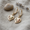 Black Hills Gold Heart Leverback Dangle Earrings 10k Yellow Gold with 12k Green & Rose Gold Leaf, Two-Tone Floating Heart Leaf Earrings for Women