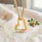 Slanting Heart Necklace, 10k Yellow Gold, 12k Green and Rose Gold Black Hills Gold Motif, 18"