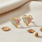 Heart Shaped Stud Earrings, 10k Yellow gold, 12k Green and Rose Gold Black Hills Gold Motif
