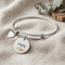 Hope' Charm with Heart Wire Bracelet, Sterling Silver, 12k Green and Rose Gold Black Hills Gold Motif, 8"