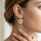 Tri-color Snowflake Post Dangle Earrings, 10k Yellow Gold, 12k Green and Rose Gold Black Hills Gold Motif