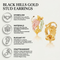 Engraved Leaf Stud Earrings, 10k Yellow Gold, 12k Green and Rose Gold Black Hills Gold Motif