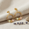 Double Circle Dangle Earrings, 10k Yellow Gold, 12k Green and Rose Gold Black Hills Gold Motif