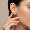 Scalloped J Hoop Earrings, 10k Yellow Gold, 12k Green and Rose Gold Black Hills Gold Motif