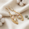 Marquise Shape Earrings, 10k Yellow Gold, 12k Green and Rose Gold Black Hills Gold Motif