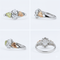Marquise CZ with Leaf Slim-Profile Ring, Sterling Silver, 12k Green and Rose Gold Black Hills Gold Motif