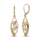 Marquise Shape Earrings, 10k Yellow Gold, 12k Green and Rose Gold Black Hills Gold Motif