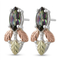 Mystic Fire Marquise Earrings, Sterling Silver, 12k Green and Rose Gold Black Hills Gold Motif