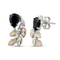 Onyx Pear Petite Leaf Cascade Earrings, Sterling Silver, 12k Green and Rose Gold Black Hills Gold Motif