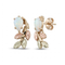 Pear Opal Cabochon Inlaid Leaf Earrings, 10k Yellow Gold, 12k Rose and Green Gold Black Hills Gold Motif