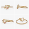 Petite Open Heart Ring in 10k Yellow Gold, 12k Rose Gold, 12k Green Gold