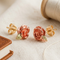 Ave 369 3D Rose Flower Earrings, 10k Yellow Gold, 12k Green and Rose Gold Black Hills Gold Motif