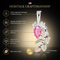 Pink CZ Pear Pendant Necklace, Sterling Silver, 12k Green and Rose Gold Black Hills Gold Motif, 18"