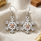 Snow Flake Earrings, Sterling Silver, 12k Rose Gold Black Hills Gold Motif