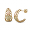 Scalloped J Hoop Earrings, 10k Yellow Gold, 12k Green and Rose Gold Black Hills Gold Motif