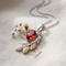 Ave 369 Garnet Pear Pendant Necklace, Sterling Silver, 12k Green and Rose Gold Black Hills Gold Motif, 18''