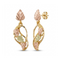 Graduated Leaf Dangle Earrings, 10k Yellow Gold, 12k Green and Rose Gold Black Hills Gold Motif
