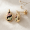 Teardrop Onyx Earrings, 10k Yellow Gold, 12k Green and Rose Gold Black Hills Gold Motif
