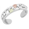 Ave 369 Black Hills Gold Toe Ring, Sterling Silver, 12k Green Gold and 12k Rose Gold