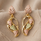 Graduated Leaf Dangle Earrings, 10k Yellow Gold, 12k Green and Rose Gold Black Hills Gold Motif