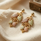 Diamond-Cut Grape Leaf Drop Earrings, 10k Yellow Gold, 12k Green and Rose Gold Black Hills Gold Motif