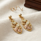 Diamond-Cut Grape Leaf Dangle Earrings, 10k Yellow Gold, 12k Green and Rose Gold Black Hills Gold Motif