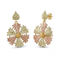 Tri-color Snowflake Post Dangle Earrings, 10k Yellow Gold, 12k Green and Rose Gold Black Hills Gold Motif