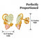 Graduated Leaves Stud Earrings, 10k Yellow Gold, 12k Green and Rose Gold Black Hills Gold Motif