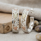 Diamond-Cut Hoop Earrings, Sterling Silver, 12k Green Gold, 12k Rose Gold Black Hills Gold