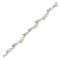 Wave Link with Leaves Bracelet, Sterling Silver, 12k Green and Rose Gold Black Hills Gold Motif, 7"