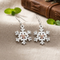 White Powder Coat Snow Flake Earrings, Sterling Silver, 12k Rose Gold Black Hills Gold Motif