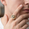 Men's Eagle Ring with Oval Onyx, 10k Yellow Gold, 12k Green and Rose Gold Black Hills Gold Motif
