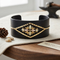 Floral Trim Black Cuff Bracelet, 10k Yellow Gold, 12k Green and Rose Gold Black Hills Gold Motif