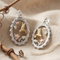 Diamond-Cut Hummingbird Oval Earrings, Sterling Silver, 12k Green and Rose Gold Black Hills Gold Motif