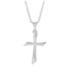14k White Curvy Cross Gold Pendant Necklace