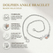 Petite Dolphin Ankle Bracelet, Sterling Silver, 12k Rose Gold Black Hills Gold Motif, 9.25"