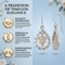 Sterling Silver Diamond-Cut Teardrop Frame Dangle Earrings with Floating 12k Green and Rose Gold Leaf Center, Black Hills Gold Fine Jewelry for Women on French Wires