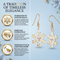 White Powder Coat Snow Flake Earrings, Sterling Silver, 12k Rose Gold Black Hills Gold Motif